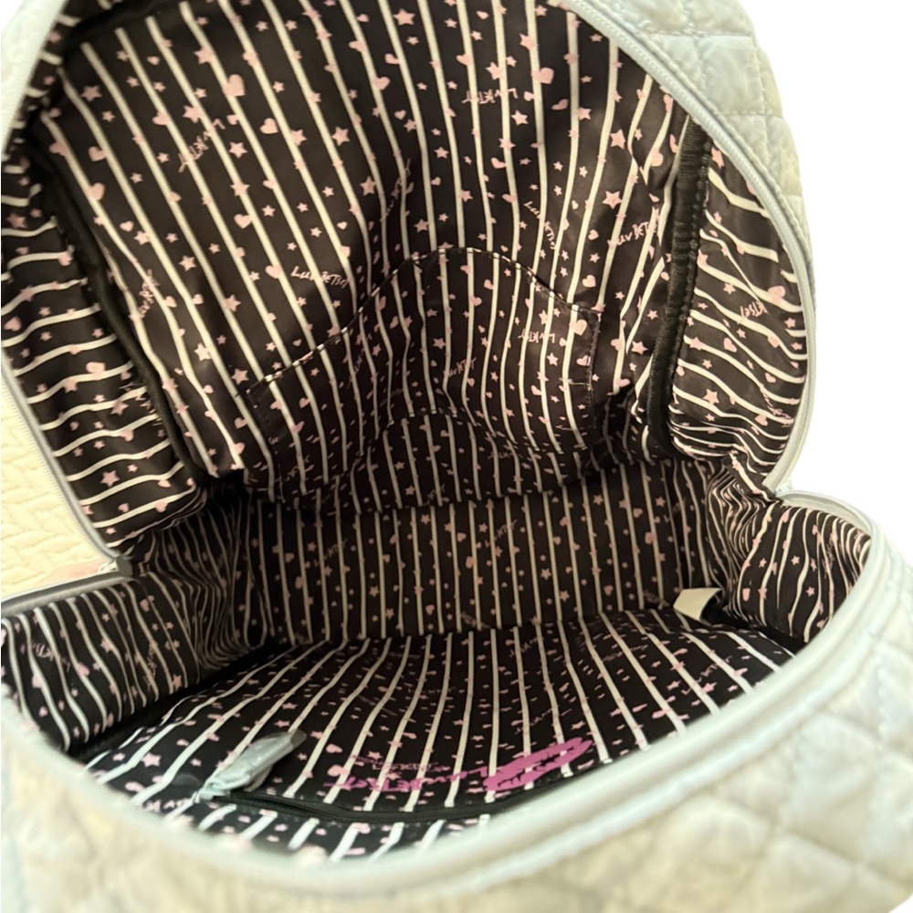 Betsey Johnson Quilted Blue Backpack with Pouch - Picture 7 of 7